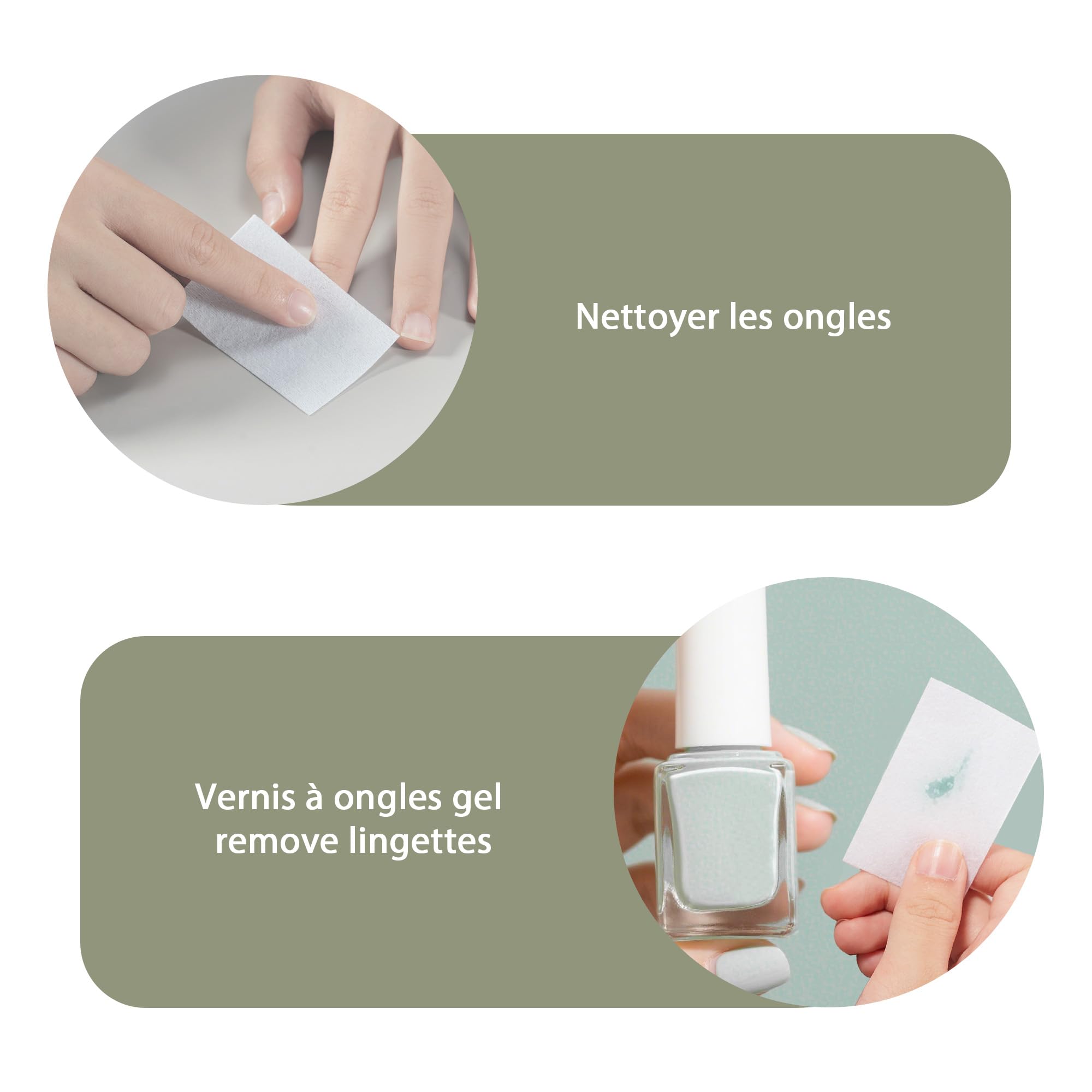 300 Pezzi Pad Unghie per Sgrassare, Dischetti Cotone Senza Pelucchi per Remover Unghie, Salviette Struccanti, Pulizia Pads Unghie per Gel (Bianco)