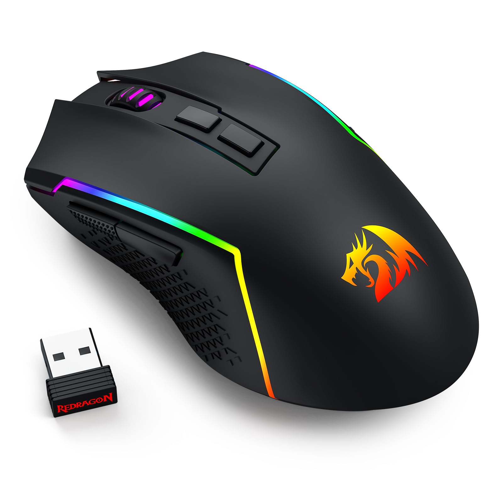 Redragon S163 Wilreess - Combo de teclado y mouse para juegos de 3 modos, teclado K689 PRO RGB de 108 teclas y mouse para juegos M693 de 8000 DPI
