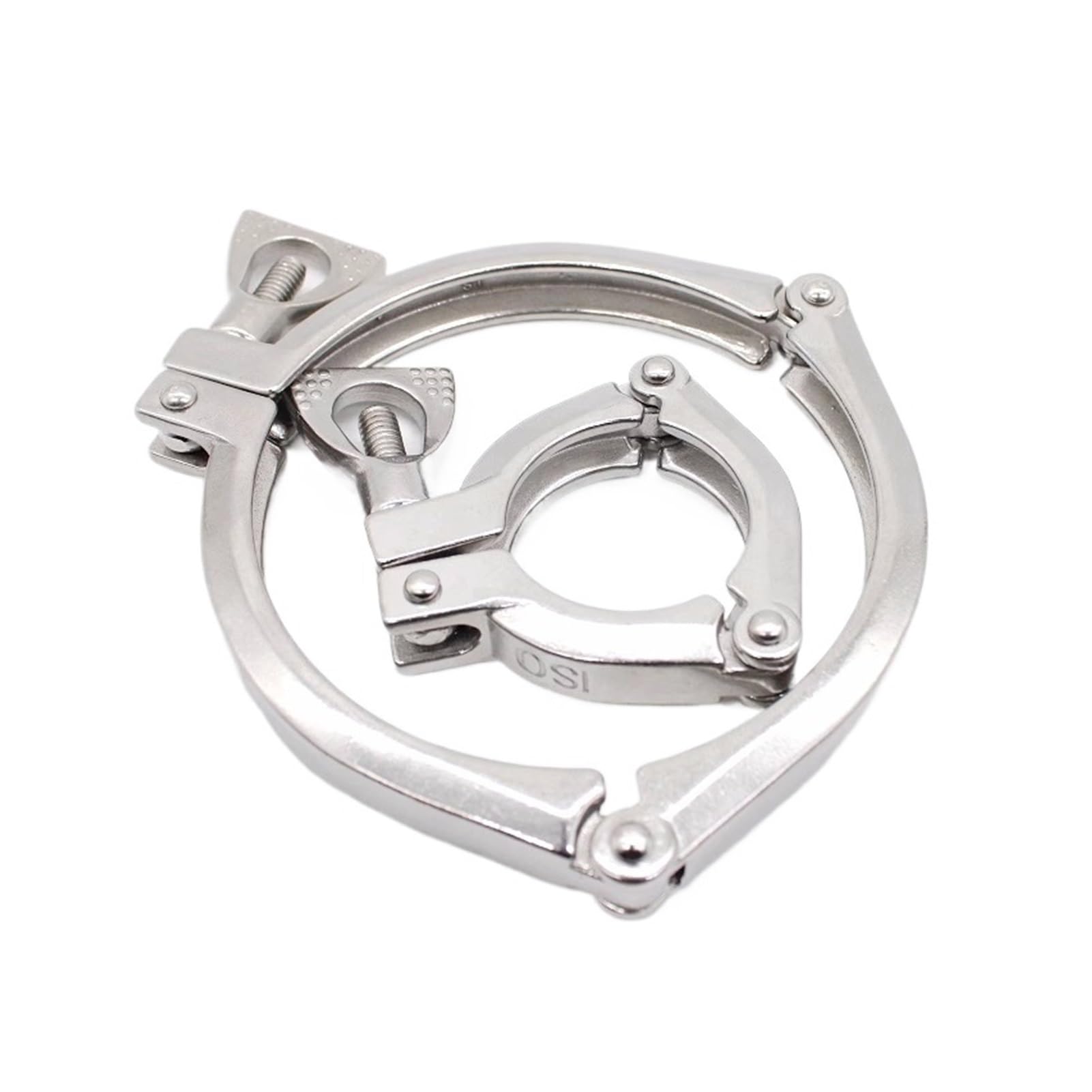 Abrazaderas triples de acero inoxidable de 1,5 "2" 2,5 3 "4" 6 "para 50,5mm/64mm/77,5mm/91mm/119mm/183mm(Ferrule OD183mm)