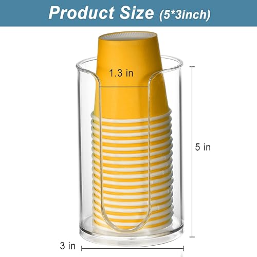 Miniatura 2 de KIMCHOMERSE Dispensador de tazas de baño, dispensador de tazas de enjuague bucal, soportes pequeños de papel para almacenamiento de tazas de