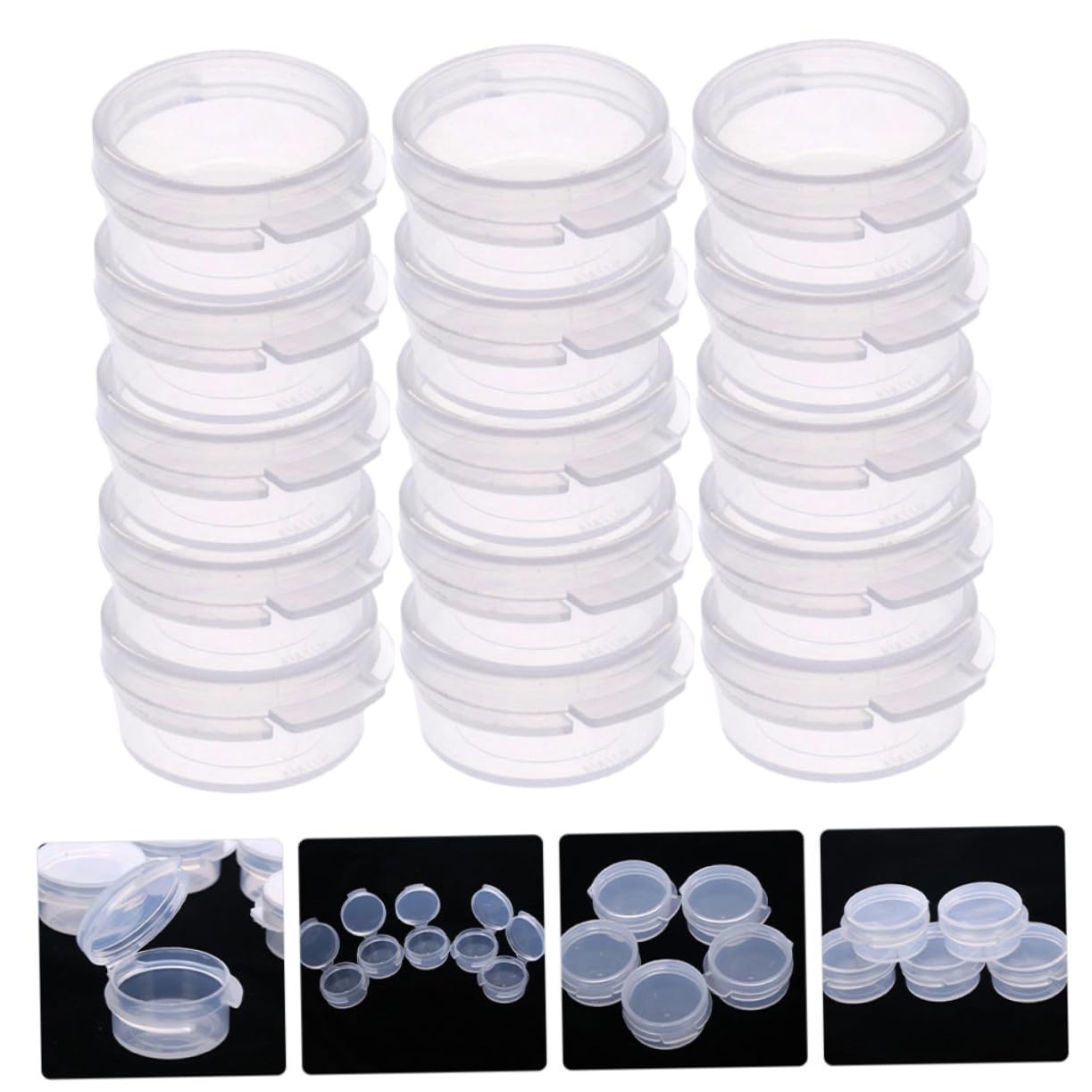 BELLIFFY Round Jars Soil Storage Boxes Lids 25pcs Plastic Sealed Containers for Soil Safe Easy to Clean