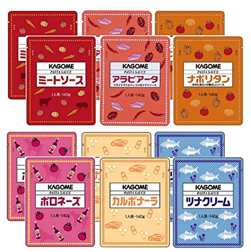 【Amazon.co.jp限定】 カゴメ ホテルレストラン用パスタソース アソートセット 6種×各2 [ミートソース、ナポリタン、アラビアータ、ツナクリーム、カルボナーラ、ボロネーズ]