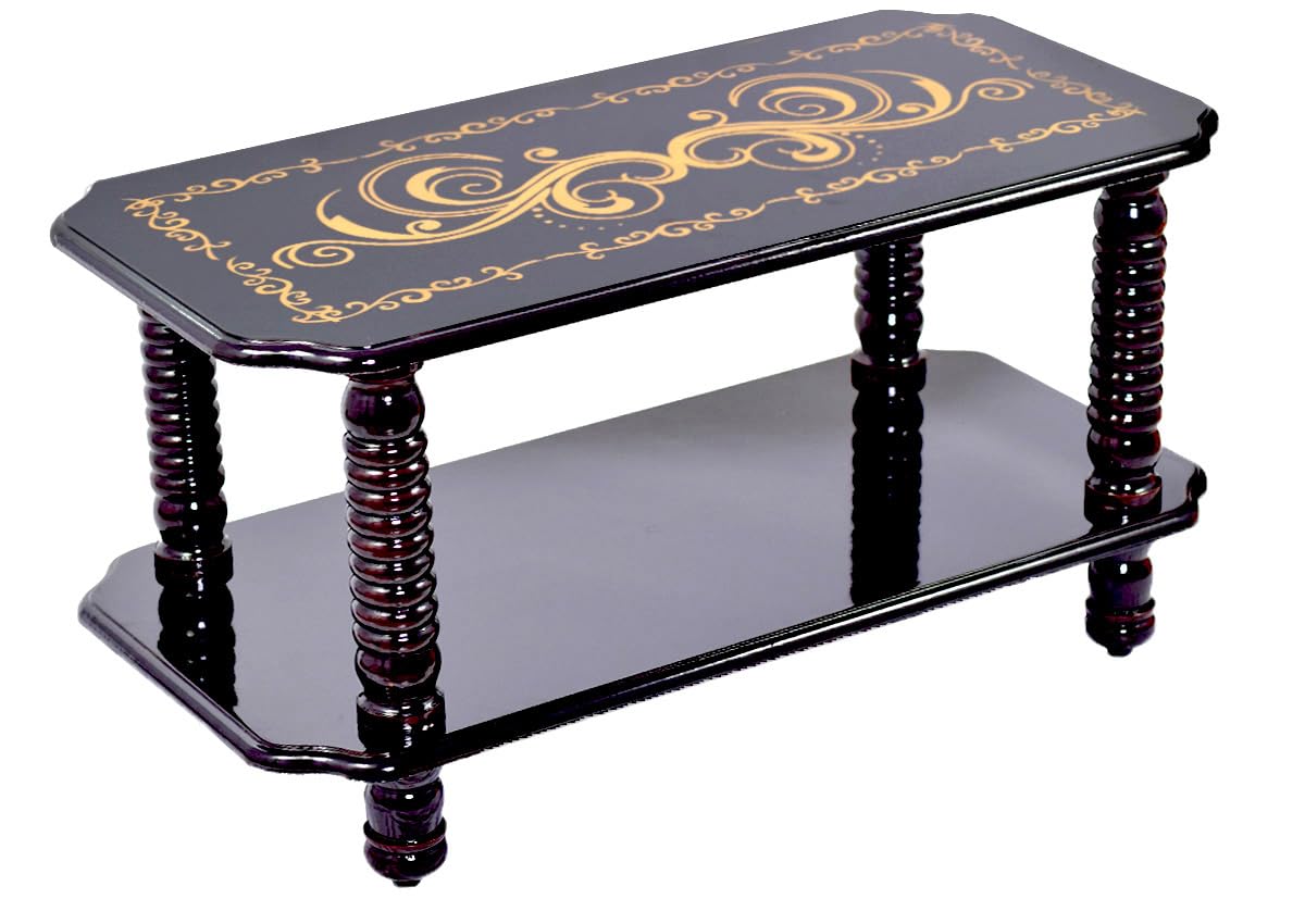 Rectangle Coffee Table | Open Shelf for Living Room | 2-Tier Wooden Farmhouse Center Table with Storage | Tea Table for Living Room