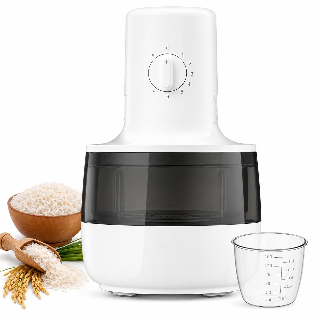 Macchina per fresatura e sbucciatura del riso con separatore automatico di crusca, 320 ml, precisione a 7 marce per grano, cereali e cereali, uso domestico efficiente