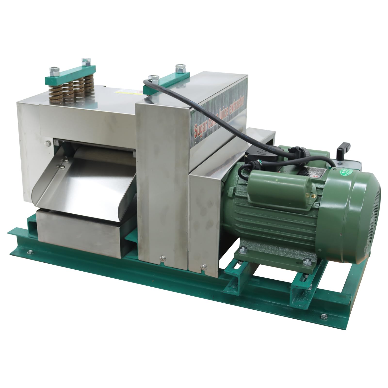 Exprimidor eléctrico de escritorio de 220 V con 3 rodillos, capacidad de trituración de caña de azúcar de 1,763.7 lbs/h, alto rendimiento de jugo, exprimidor de caña de azúcar de 3500 W 9