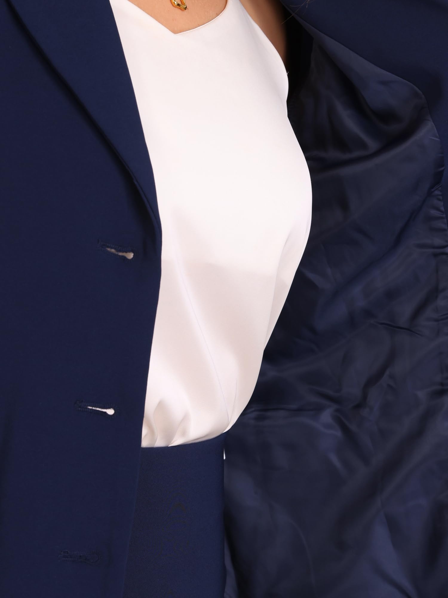 Allegra K Costume d'affaires 2 Pièces Femme Blazer à Col Revers Jupe Midi Crayon Tailleurs-Jupes