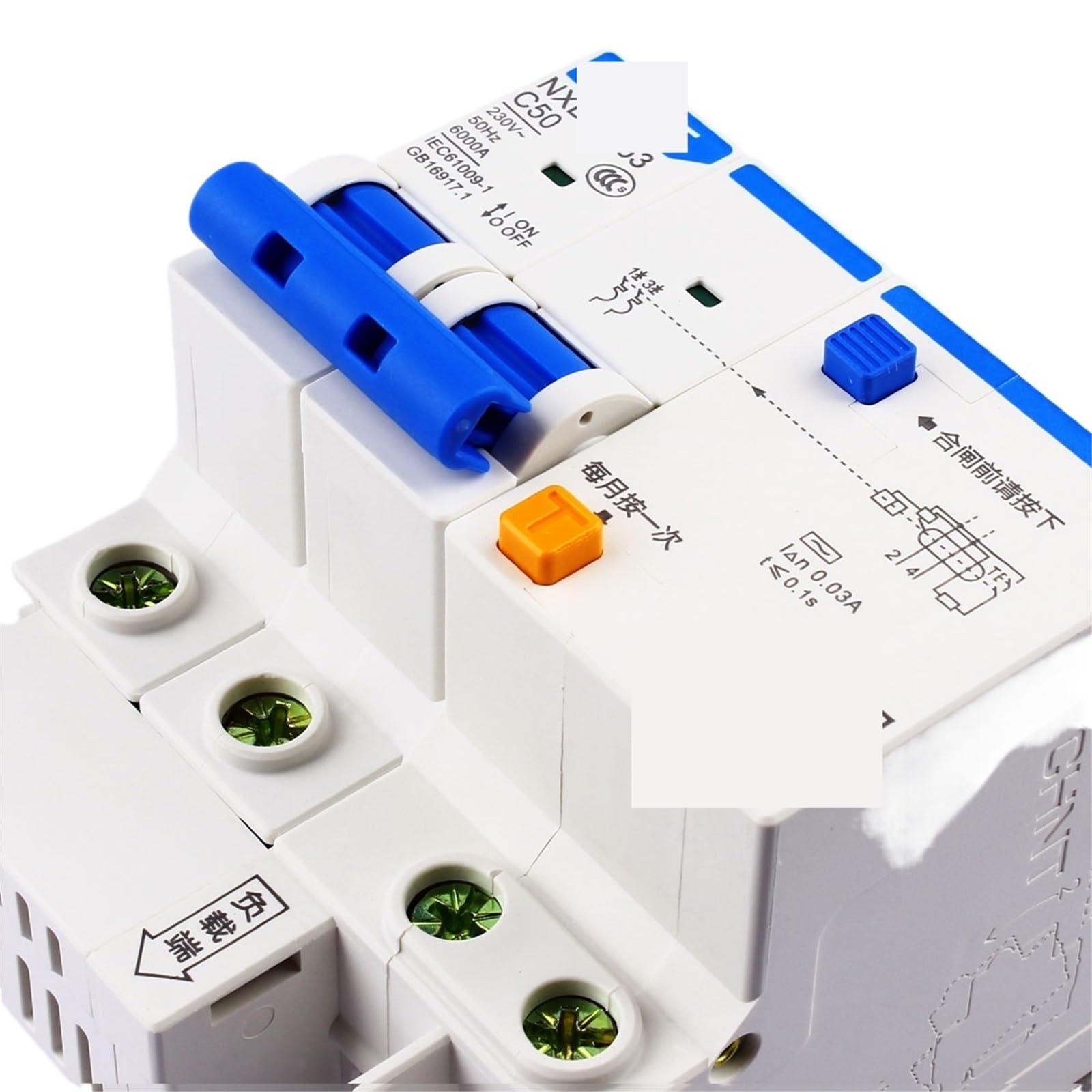 1 szt. NXBLE-63 2P 6A 10A 16A 20A 25A 32A 40A 50A 63A 230V RCBO Wyłącznik różnicowoprądowy (40A)
