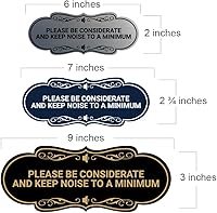 Vista 2 de Designer Please Be Considerate and Keep Noise to a Minimum Sign (Oro Cepillado) - Mediano