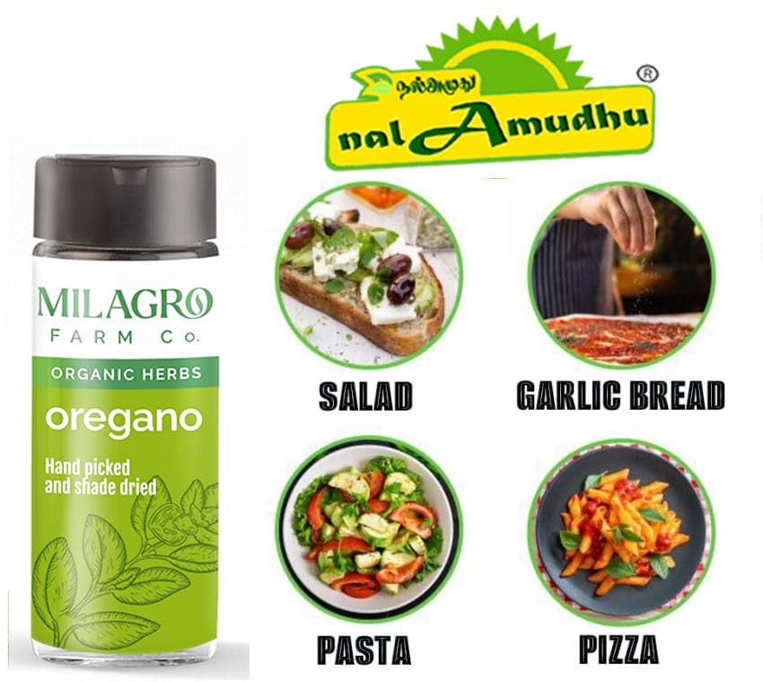 Miniatura 2 de nalAmudhu Milagro - Aspersor de hierbas de orégano para pizzapastaensaladasopa. 100% orgánico y saludable. Listo para usar, sin aditivos, sin
