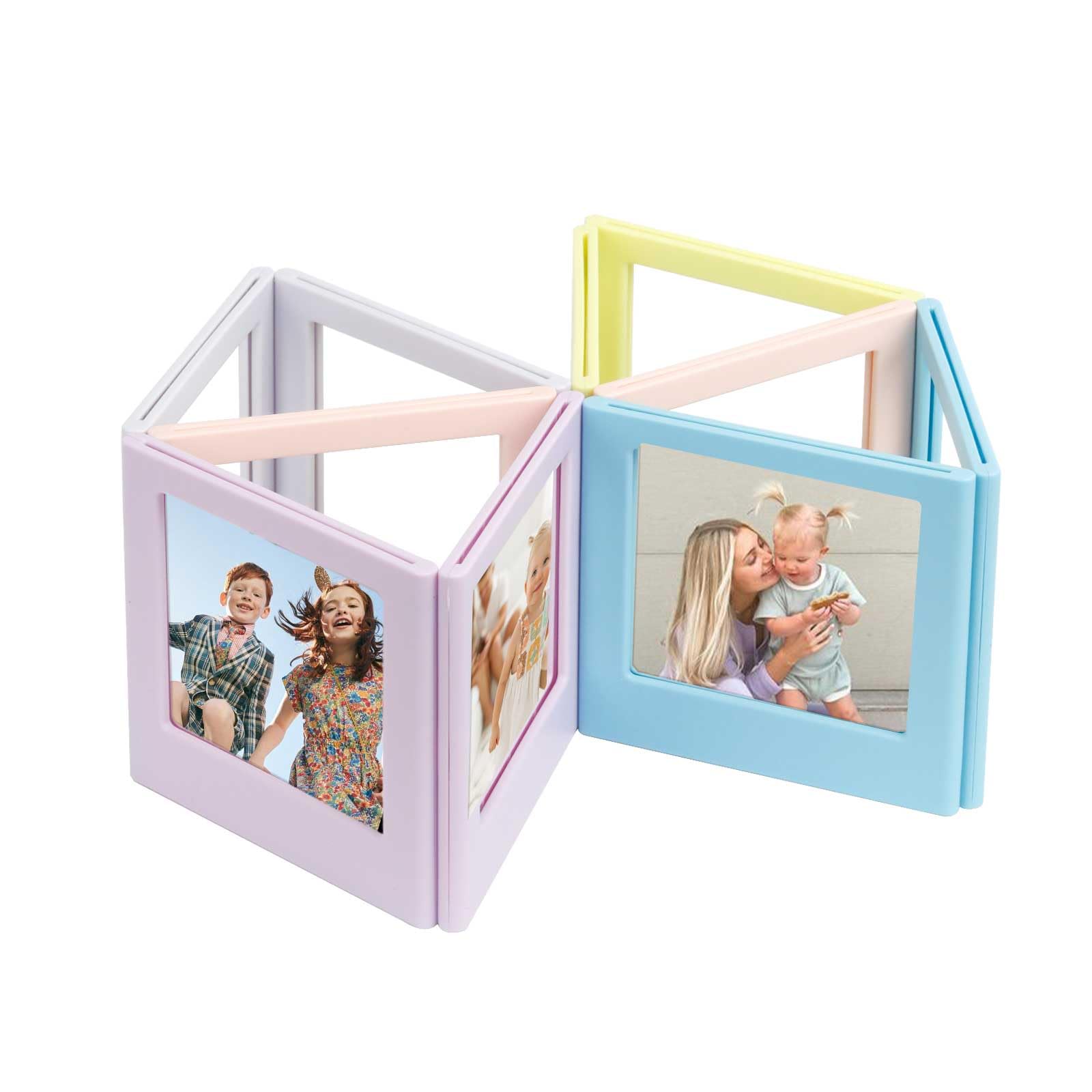 WOGOZANWOGOZAN Magnetic Picture Frame for Fujifilm Instax Square SQ1 SQ6 SQ10 SQ20 SQ40 2.9x3.4 Inches Films Colorful Refrigerator Magnets Photo Frame Wallet Size - 10 Pack