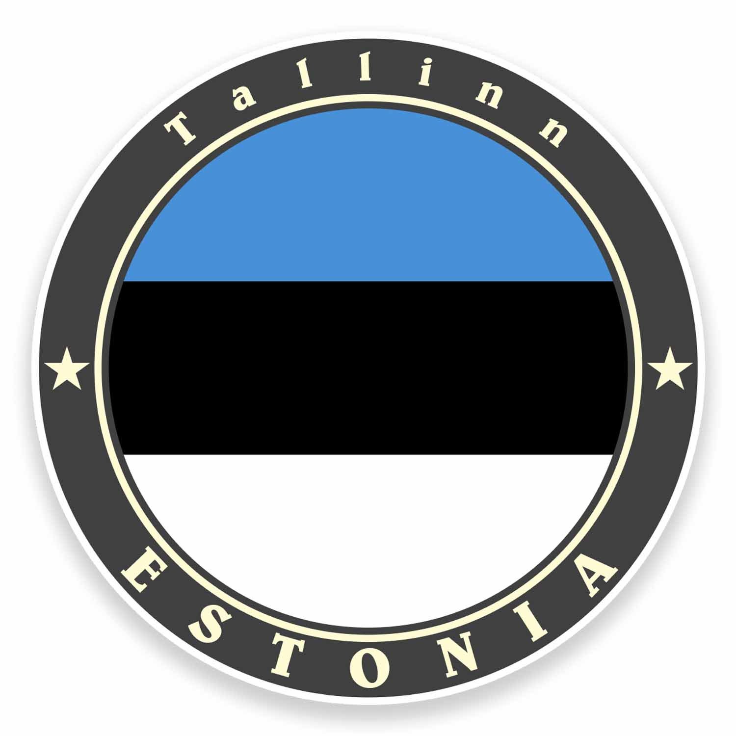 2 x 10cm Tallinn Estonia Flag Vinyl Sticker Laptop Car Travel Luggage Tag #9503 (10cm Wide x 10cm High)