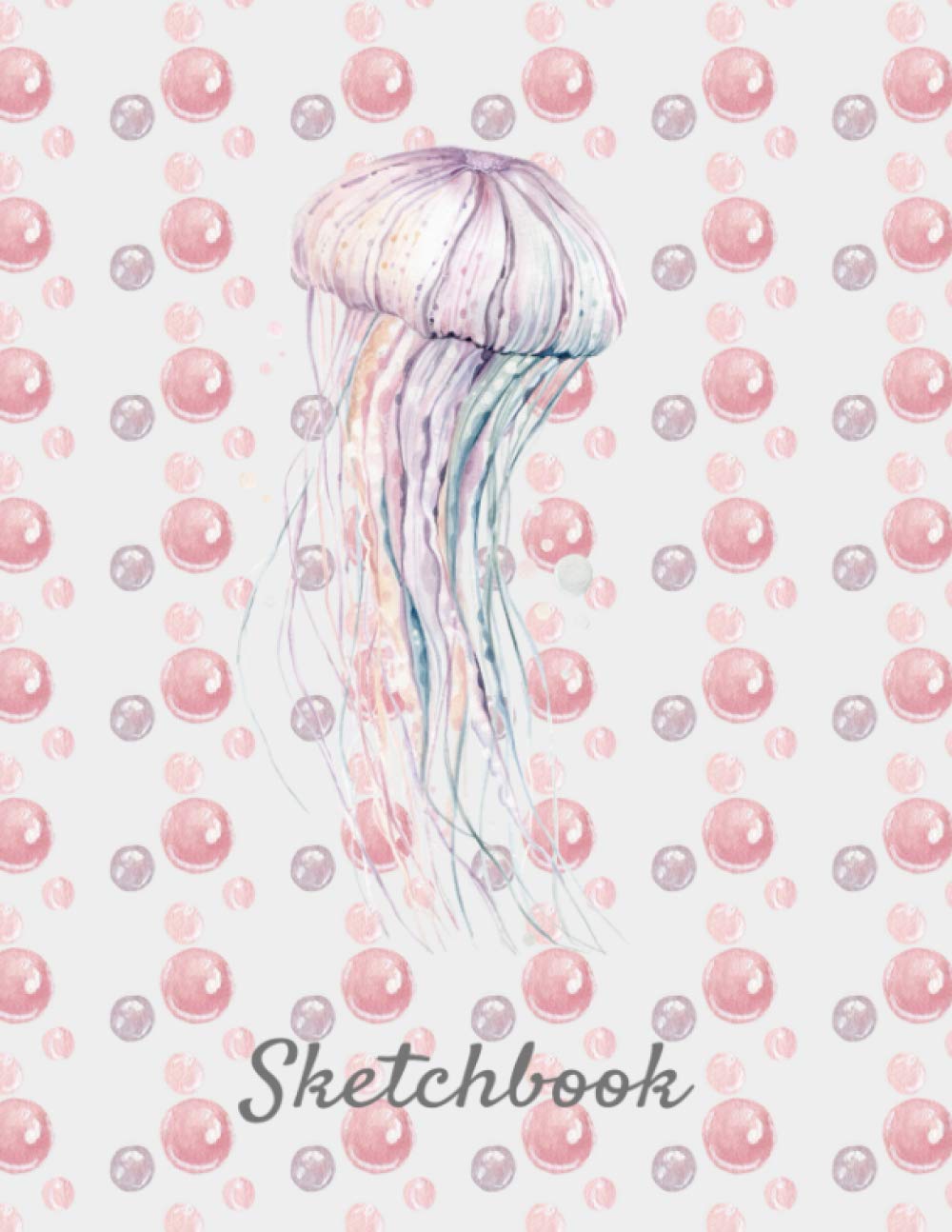 Jellyfish Sketchbook: Doodle pad jelly fish pastel watercolor design: Sketchbook pink purple pastel watercolor jellyfish