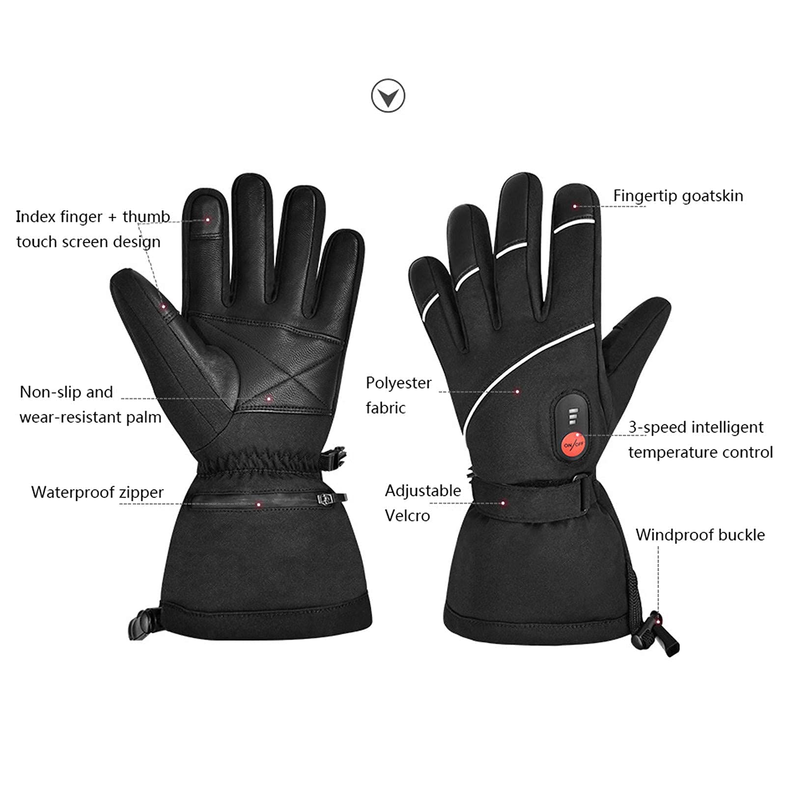 Savior Gants Chauffants Avec Batterie Rechargeable Li-ION Pour Hommes Et Femmes, Gants