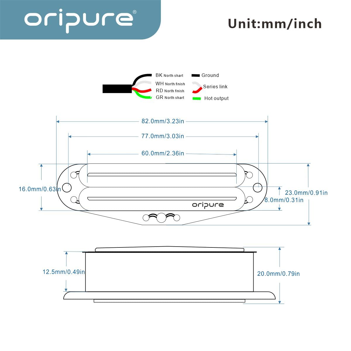 Amazon.co.jp: OriPure ホット デュアル レール ピックアップ Alnico5