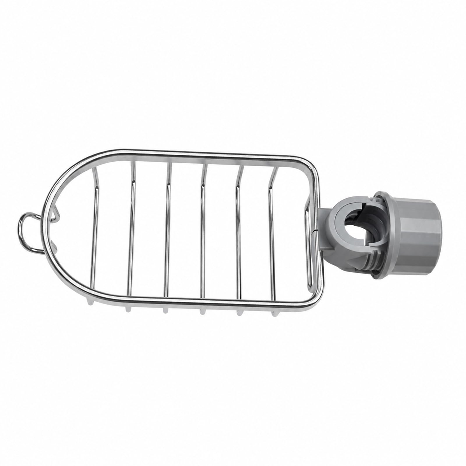 Admygo Kitchen Faucet Sponge Holder, Over Faucet Sink Caddy, Sink Tidy & Kitchen Sink Organiser, Detachable Hanging Drain Rack Multifunctional Storage for Kitchen Bathroom, Silver Aluminium Alloy