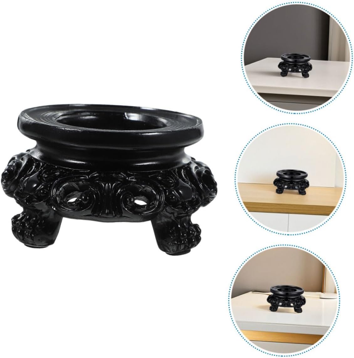 VALICLUD 2pcs Resin Crystal Ball Stand Hollow Base for Office Desktop Decor