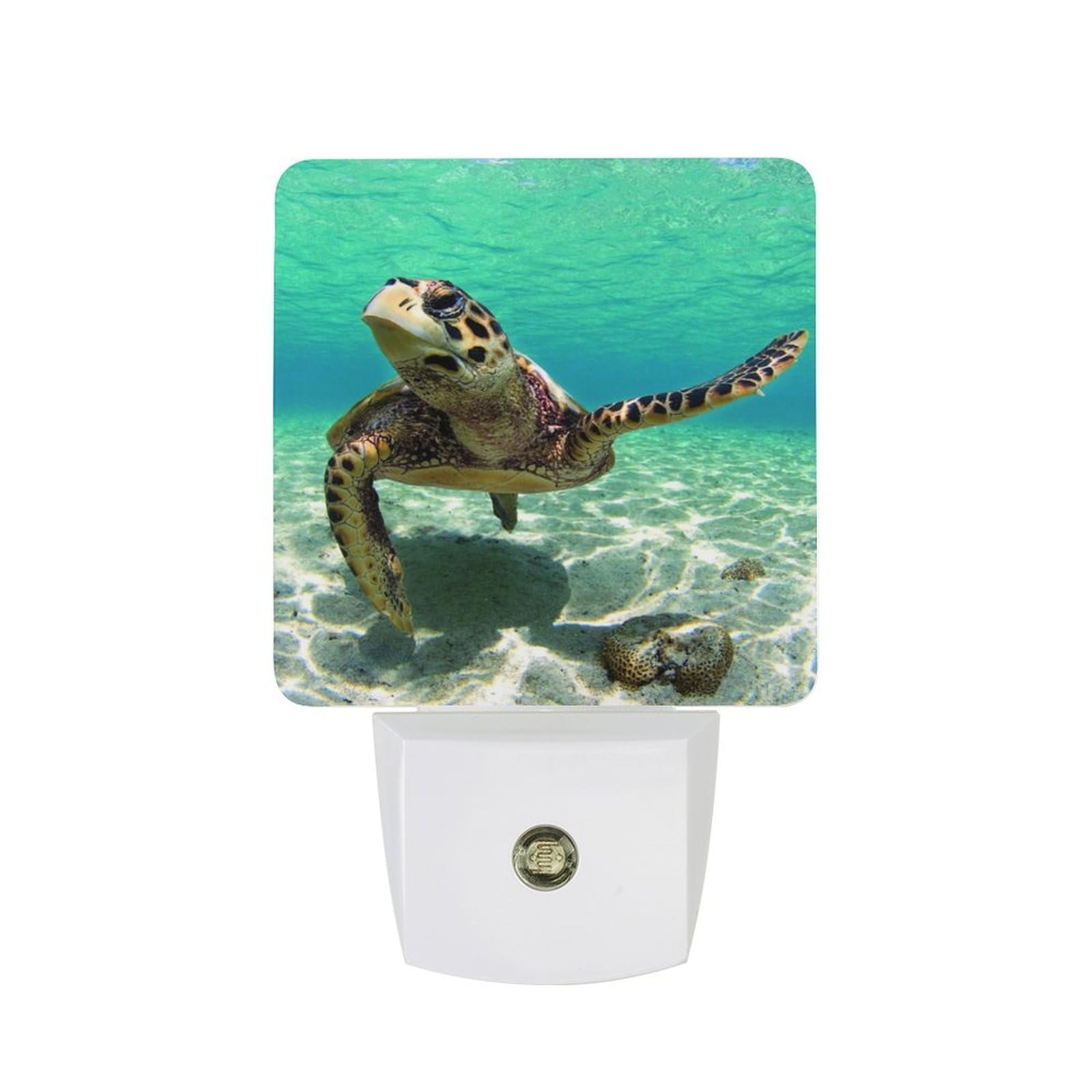 Nqrxadcrt Style Sea Turtle Printed Night Light Plug In Wall Lights Bedside Lamp Bedrooms Home Hallways Decoration