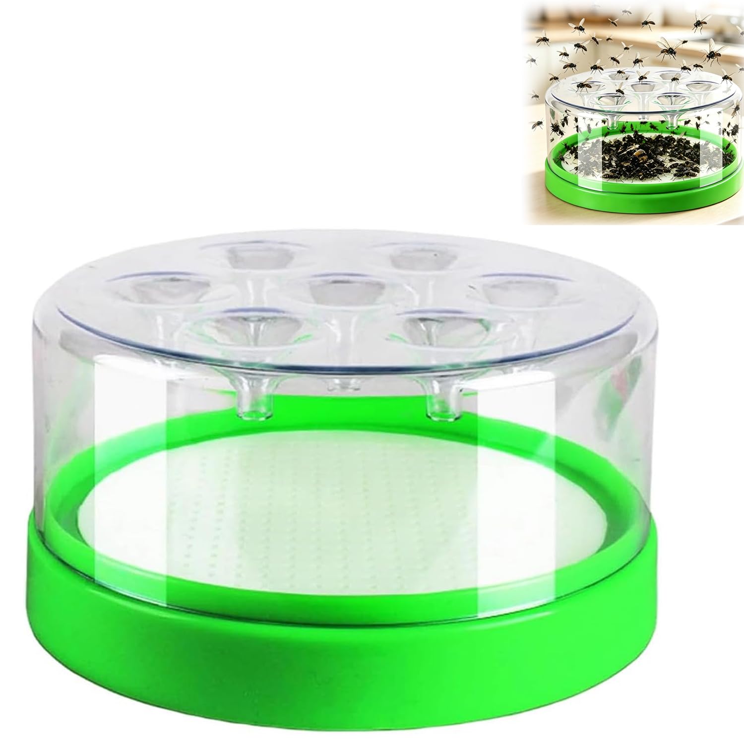 Reusable Non-electric Fly Trap, 2027 New Transparent Fly Trap Container, Funnel One-Way Entry Fly Catcher, Easy to Clean for Home Kitchen Garden Restaurant Livestock Farm