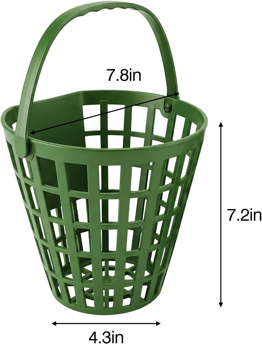2 Pack Non-Rolling Golf Ball Basket, Golfball Container Bucket | Innovative Side-Lying Golf Ball Holder with Handle Golf Ball Storage Bucket Stadium Accessories for Golf, Hold 50 Balls