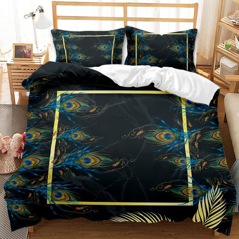 Housse de couette 140x200 microfibre thermorégulatrice sans repassage vert foncé