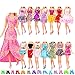 Miunana mucho 22 ARTICULOS: 12 Piezas Vestido Fashion Falda Mini Fiesta Ropas Casual + 10 Zapatos Accesorios como Regalo Estilo al Azar para 11.5 Pulgada 30CM Muñeca