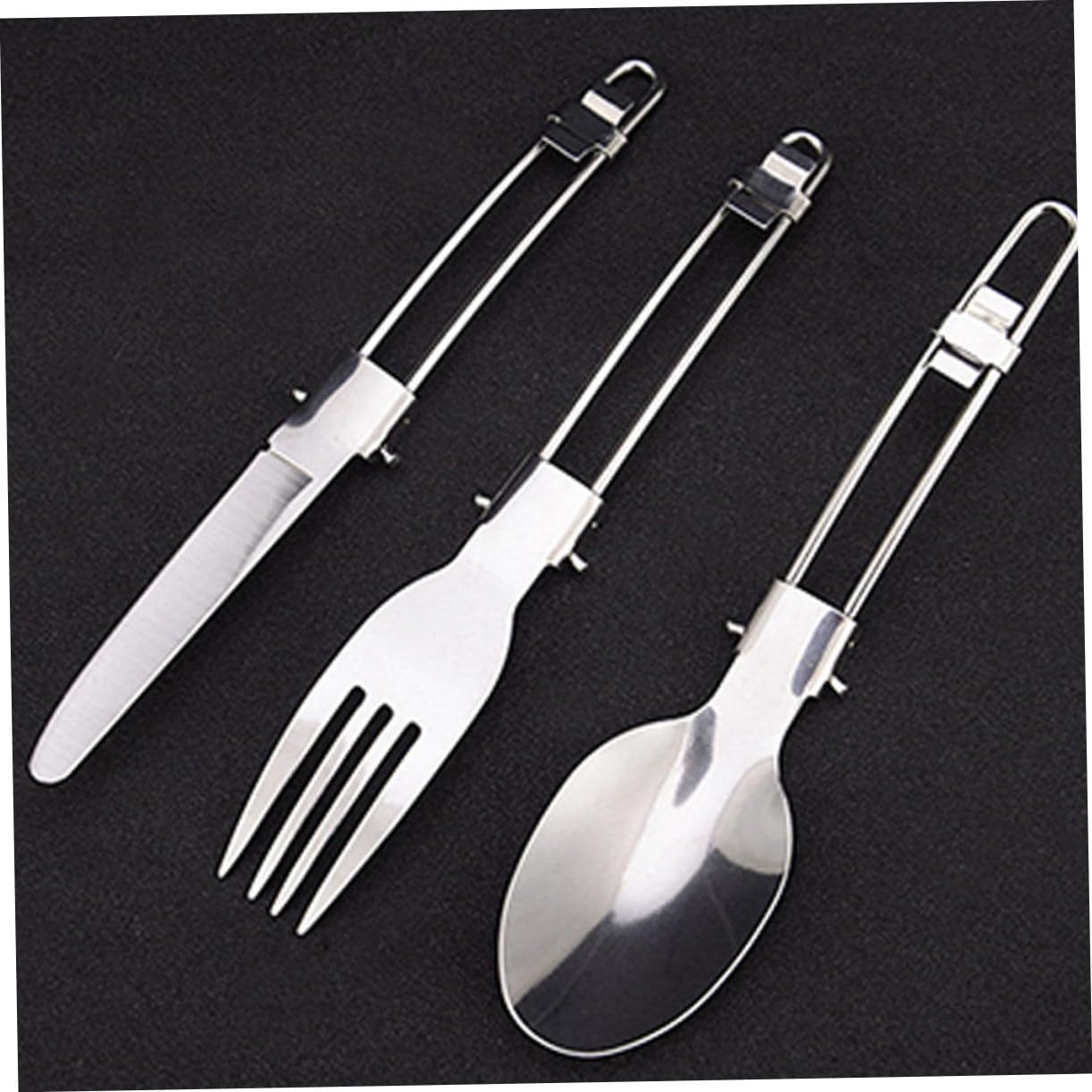 UPKOCH 4 Set posate pieghevoli cucchiai posate in acciaio inossidabile Forche in acciaio inossidabile singole di stoviglie forchette pieghevoli Silver