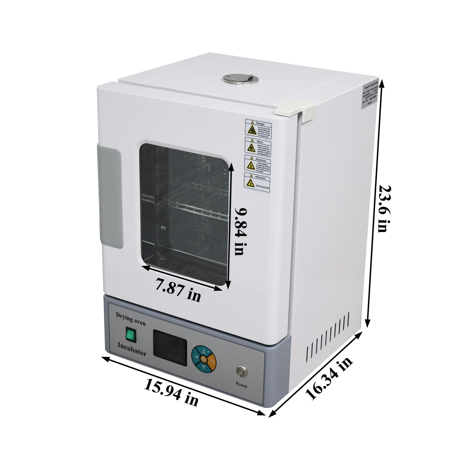 BEILOCKERY Dual Purpose Drying and Cultivation Box Stainless Steel Lab Digital Forced Air Convection Drying Oven 9.4 X 10.2 X 10.6 inches Chamber 2 Shelves 110V 600W