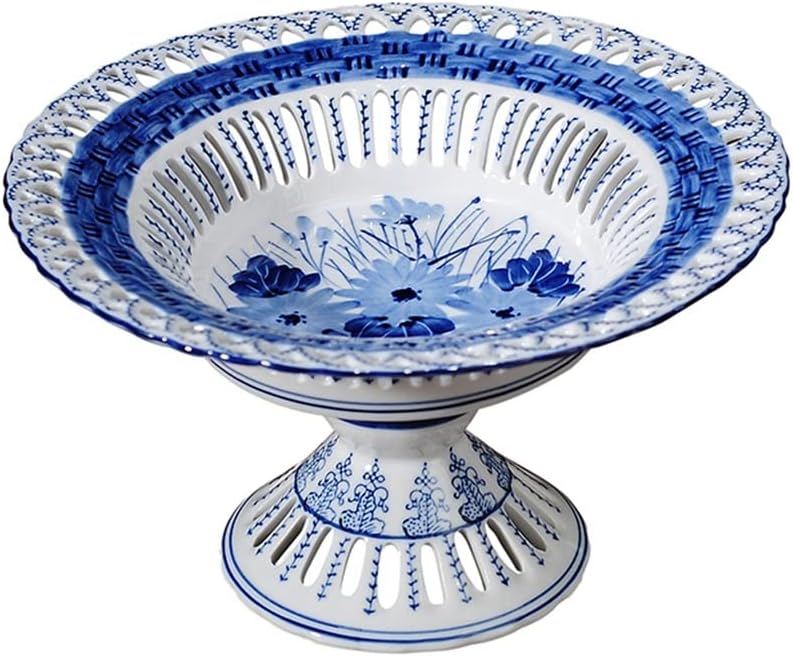 and White Porcelain Fruit Plate Chinese Living Room Home Furnishings Snacks Dried Fruit Ceramic Plate