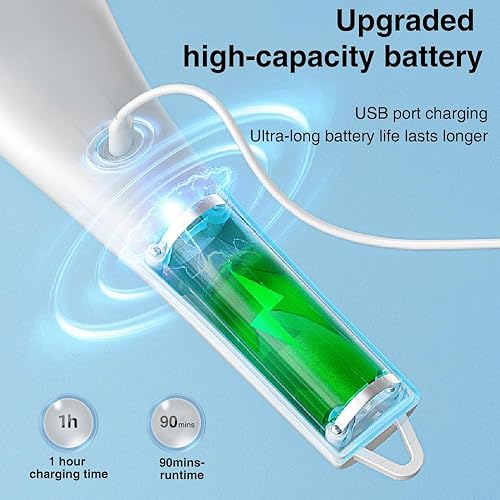 Miniatura 4 de OBEST Limpiador eléctrico giratorio, limpiador eléctrico inalámbrico de ducha con 5 cabezales de cepillo de limpieza de ducha reemplazables,