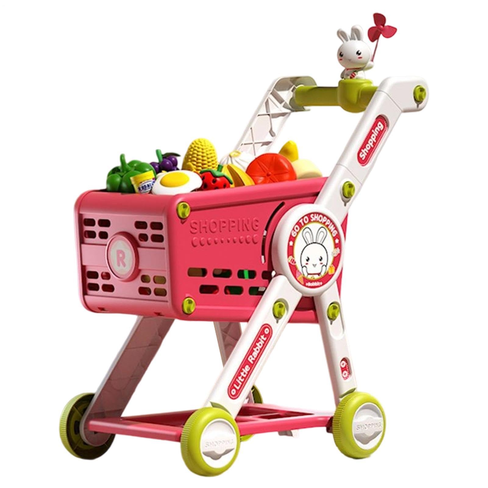 Spiel-Einkaufswagen Lehrreicher interaktiver Rollenspiel-Trolley | Spielzeug-Einkaufswagen Trolley Spielküchen-Zubehör für Mädchen Kleinkinder Kindergartenkinder Geburtstag Feiertage