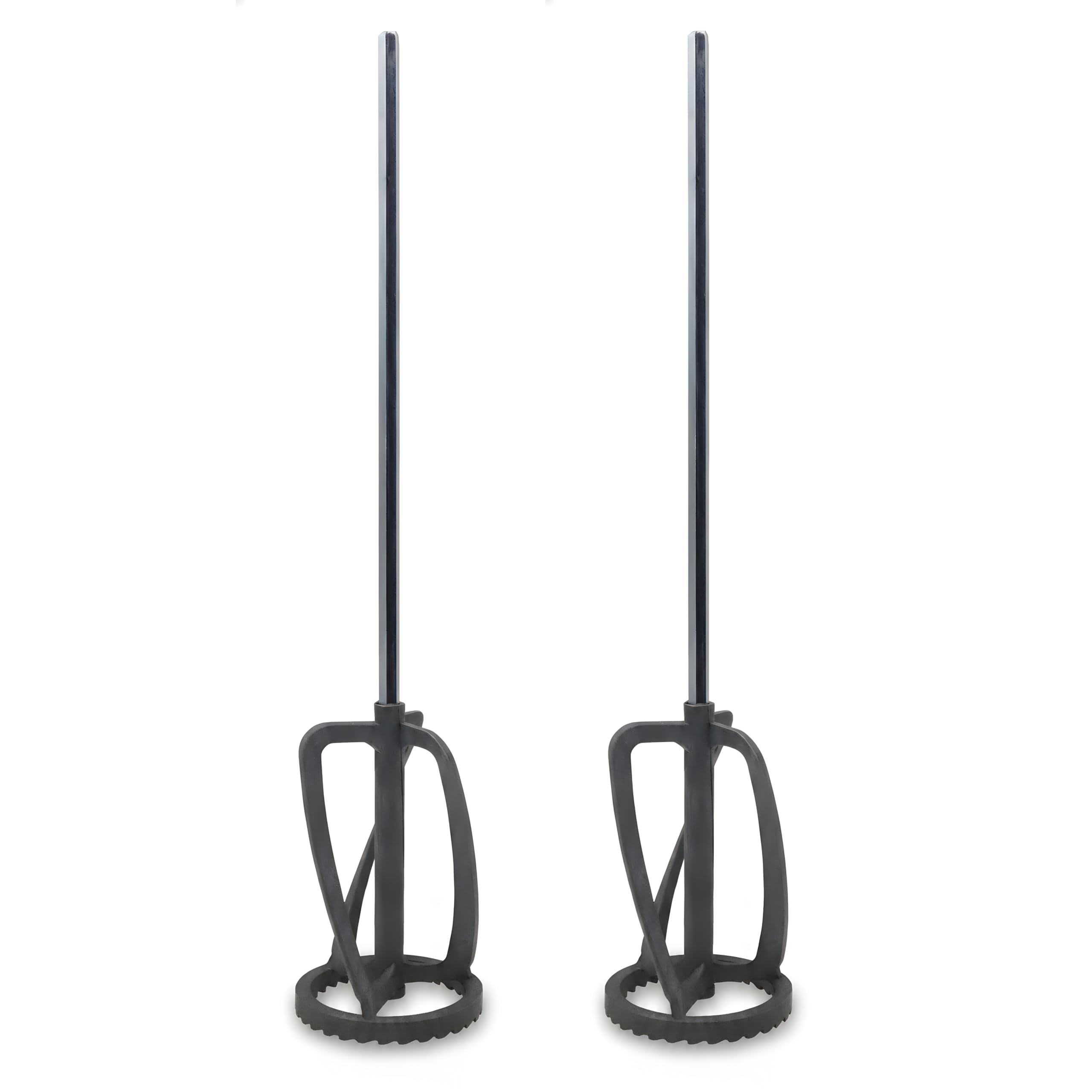 DEWEPRO® Set di 2 Fruste Miscelatrici Universali – Mescolatori con Asta in Acciaio Ø100 x 500 mm e Testa Dentellata in Poliammide – Miscelatori per Pitture, Malte e Adesivi a Grana Fine