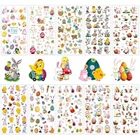 Ostereier Sticker,10 Sheets Ostereier Aufkleber,Eierfarben Ostern,Osterhasen,Eierfarben Ostern Kinder,Kleine Geschenke Für Ostern