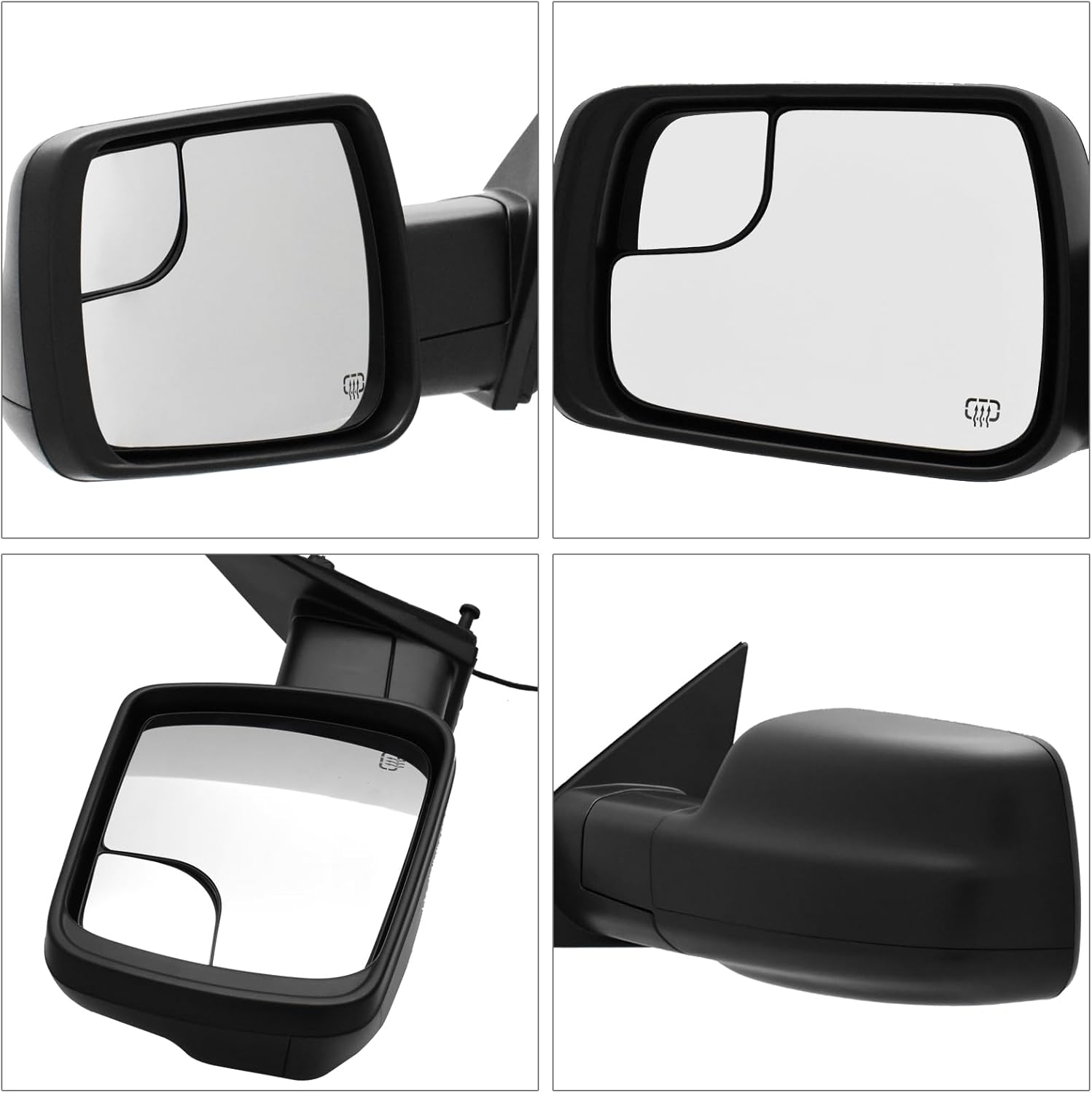 Side Mirror Fits For Ram 1500, Compatible With Ram 1500 Driver Side Mirror Replacement,Compatible With Ram 1500 Passenger Side Mirror Replacement (19-25(5+2pins) Black, Left)