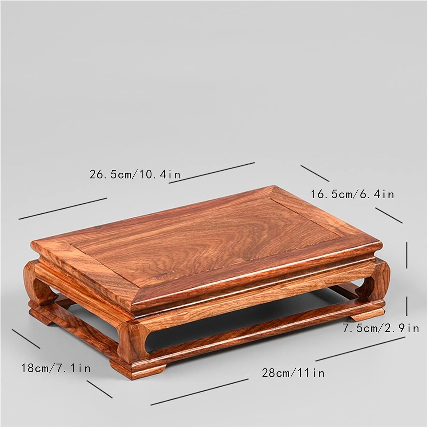 Liudan Vase Pedestal Stand Wooden Vase Base Plant Stand for Indoor Outdoor Plants Flower Holder Stand for Wooden Bonsai Base 2.2 Inch High Rectangular Decoration Worker Bonsai Base