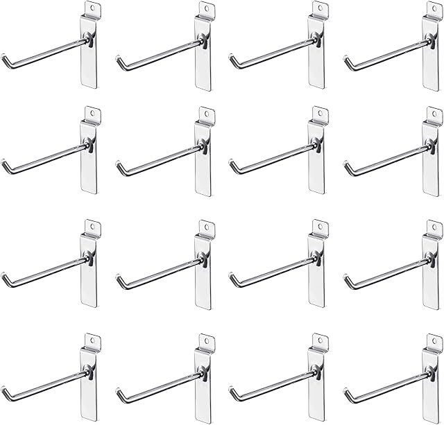 100PCS Slatwall Hooks 25cm Pegboard Hooks Load Capacity 3KG Heavy Duty Single Prong Slat Wall Display Panel Hooks 4.2mm Thick Wall Hanger Suitable for Clothing Store Shop Garage Retail Shop Display