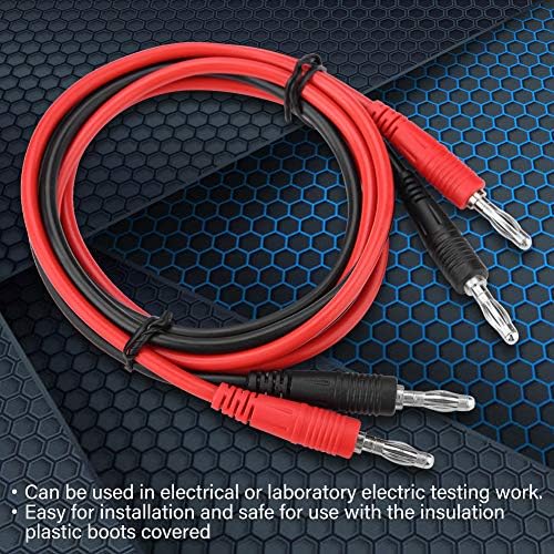 2Pcs 4mm Banana Plug to Banana Plug Test Cable Testing Wire Cables Lead Set 15A Multimeter Cable Test Leads Dual Stackable Banana Plug for Multimeter 1M