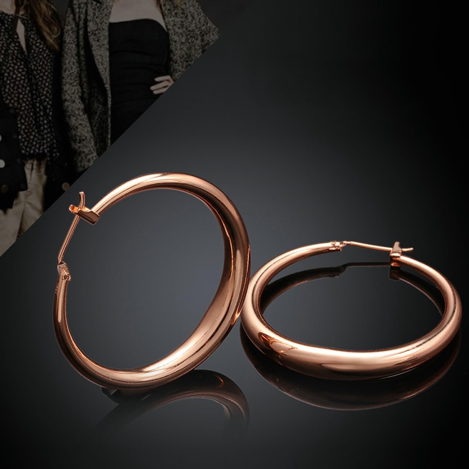 KnSam Pendientes de oro amarillo de 18 quilates Au750 para mujer, joyas de oro auténtico, pendientes de aro de aro de aro de oro 750 para mujer, pequeños, dorados