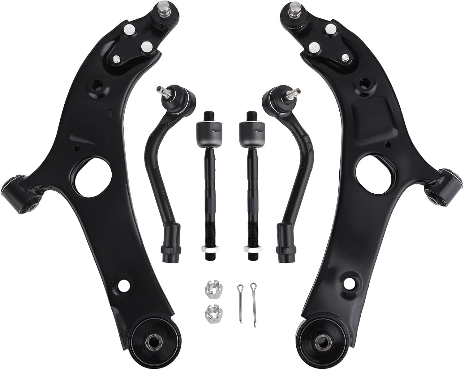 maXpeedingrods 6Pc Front Lower Control Arm Kit for Hyundai Sonata 2011-2013, Azera 2012-2014, for Kia Optima 2011-2015, Cadenza 2014-2016 3.3L, Suspension Kit with Ball Joint Outer & Inner Tie Rod