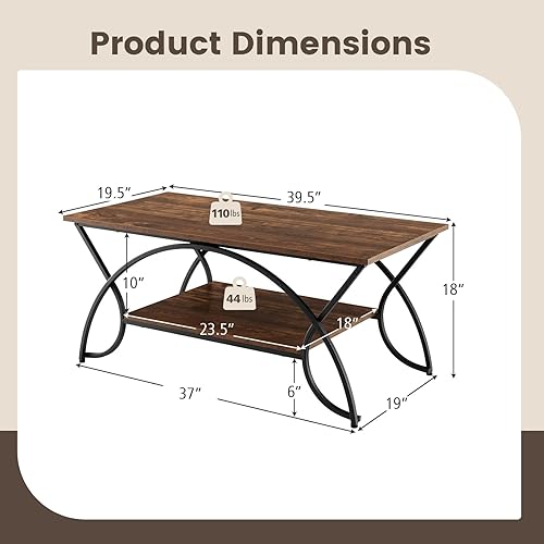Miniatura 3 de COSTWAY Mesa auxiliar de 2 niveles, moderna mesa decorativa de mármol sintético con almacenamiento y marco de metal acabado dorado, elegante mesa