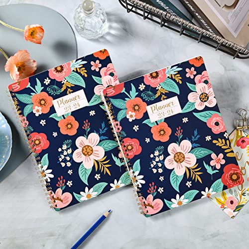 Planner 2023-2024 - July 2023 - June 2024, 2023-2024 Planner, Academic Planner 2023-2024, 8" X 10" , 2023-2024 Planner Weekly And Monthly With Printed Tabs, Flexible Cover, Thick Paper, Twin-Wire Binding - Fancy Floral #TOP1