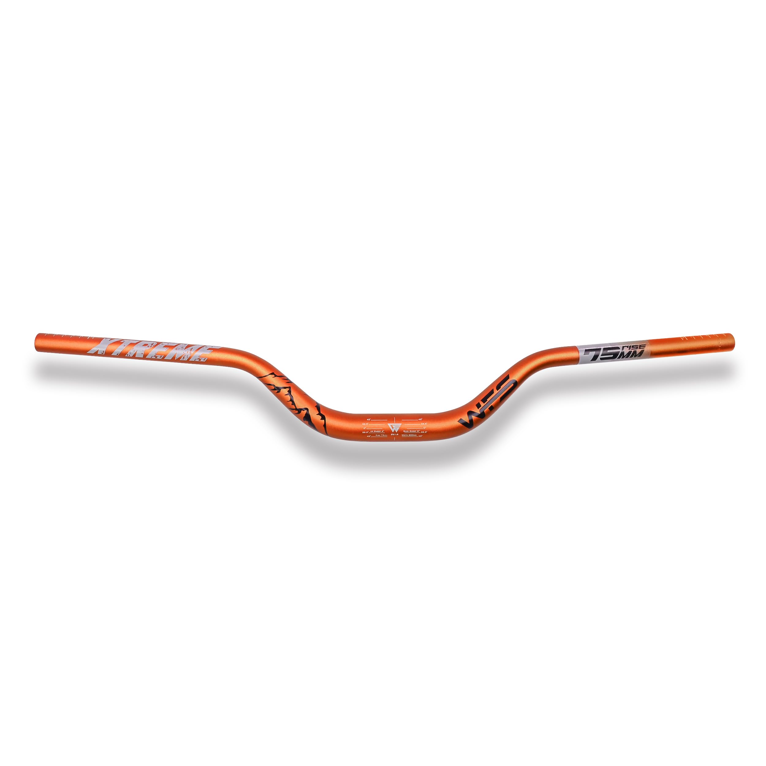 WFS Xtreme 31.8 x 800 mm Handlebar 75 mm Rise, Orange