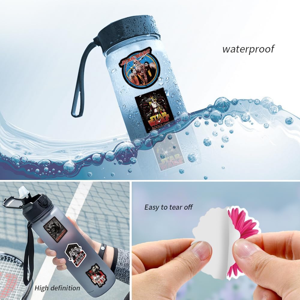 108 PCS Claasic Move Stickers for Star War to Girls Teens Boys|Waterproof Vinyl Stickers Pack for Laptop Luggage Phone Waterbottle Bike Hydroflasks,Cool Graffiti Decals Pack - Image 2