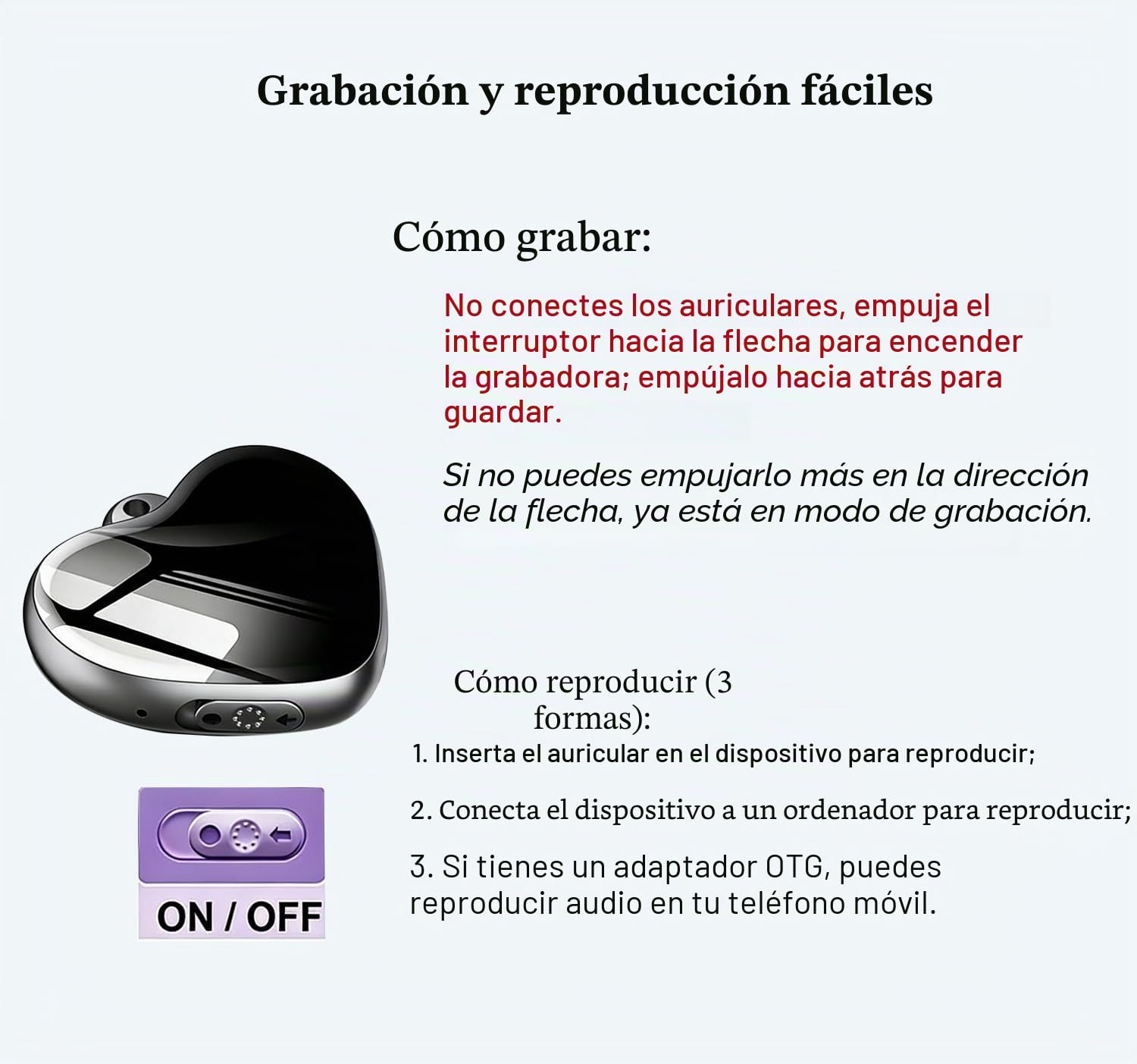 Grabadoras de Voz Digitales Oculta Grabadora Pequeña Collar Colgante con Auriculares Discreto Llavero Grabador de Audio Recargable Portátil Grabadora para Clases Reuniones Entrevistas Discursos USB-C