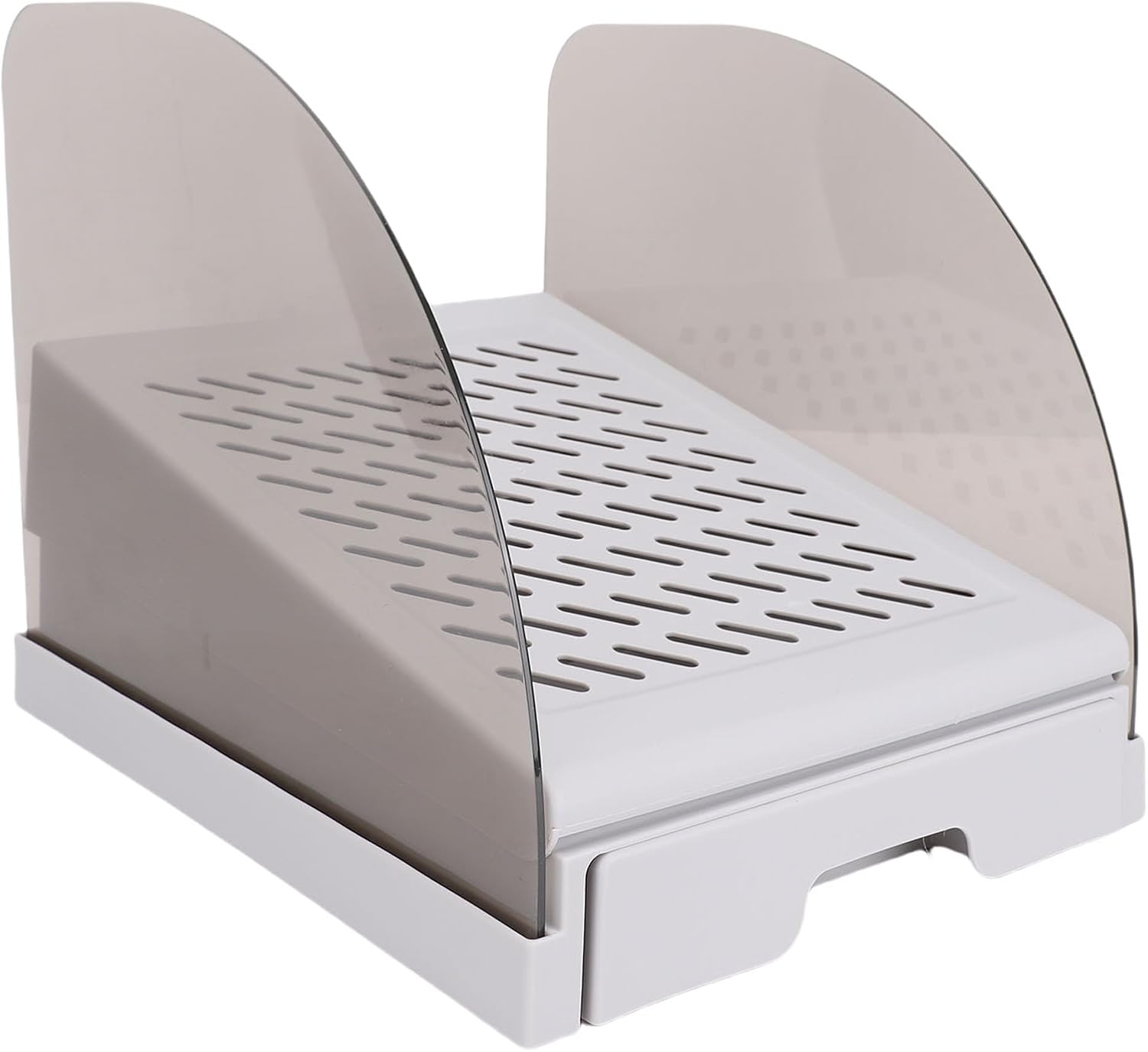 CHICIRIS Elevated Litter Step, Unique Drawer Design for Easy Cleaning, Anti Slip Pet Ramp with Storage, Prevents Litter Tracking, for Cats and Small Pets (Grey)