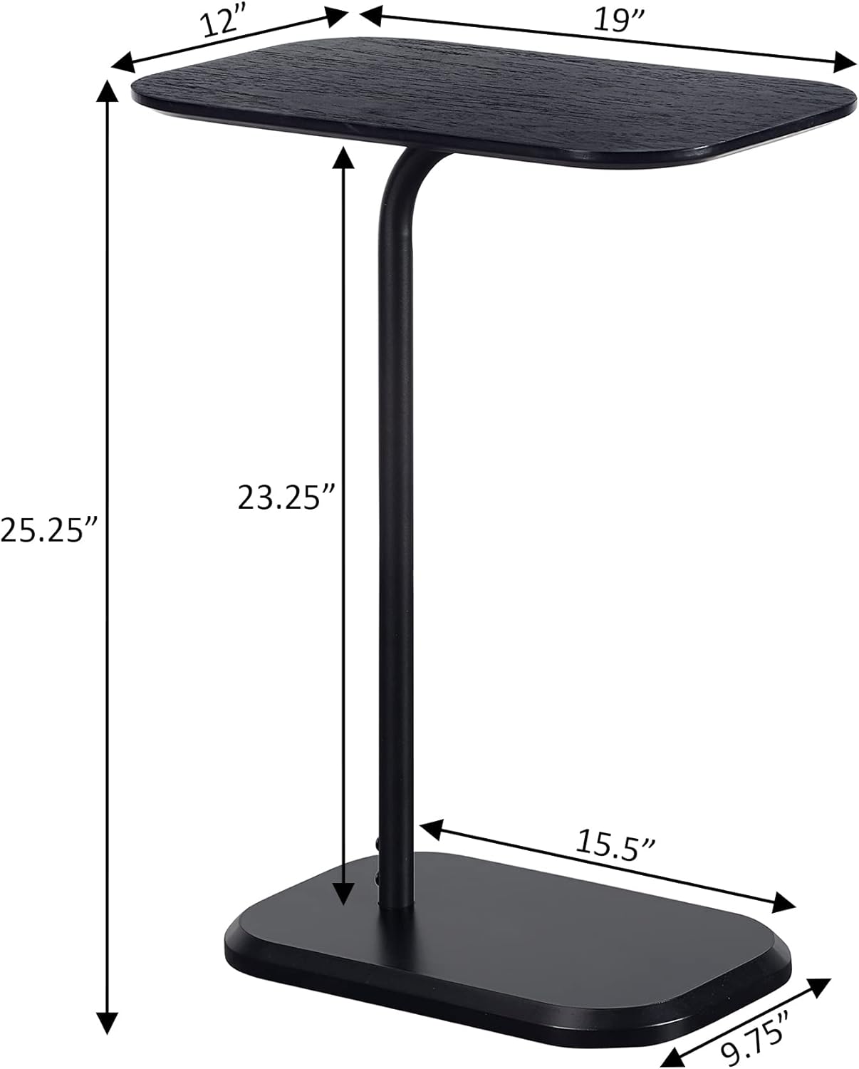 Convenience Concepts Oslo C End Table, Black/Black