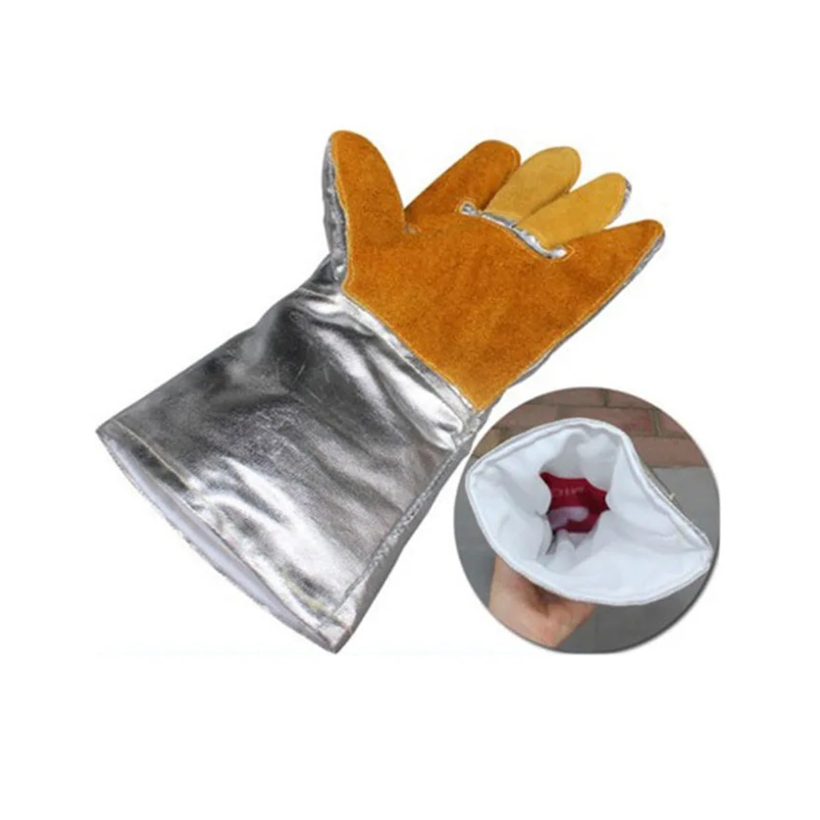 Guantes Soldador Guantes de cuero for soldadura autodefensa, guantes protectores, alta temperatura, trabajo for soldador