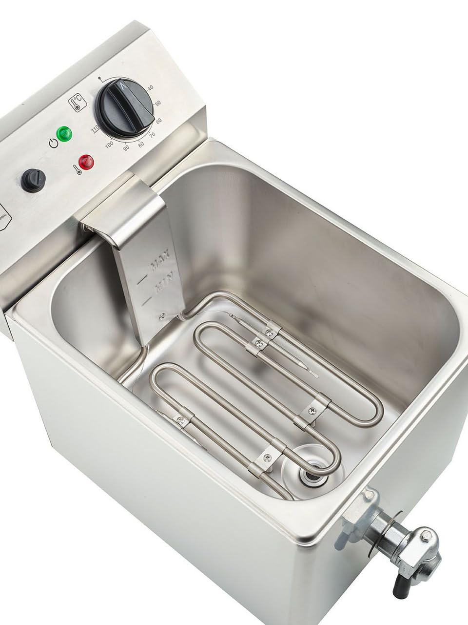 METRO Professional Cuocipasta Elettrico da Banco GNC1008, Acciaio Inox, 8 L, 4 Cestelli, 3150 W, con Rubinetto, Argento