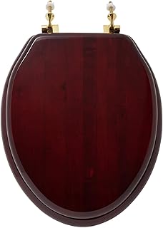Signature Hardware 153868 Luxury Mahogany Oak Elongated Closed-Front Toilet Seat