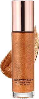 Glow Up Face & Body Highlighter, Roll On Bronzer Highlighter Oil, Luminizer Body Oil, Waterproof Highlighting Drops, Body Glow Oil with Glitter for Festival Halloween Carnival, Natural Moisture