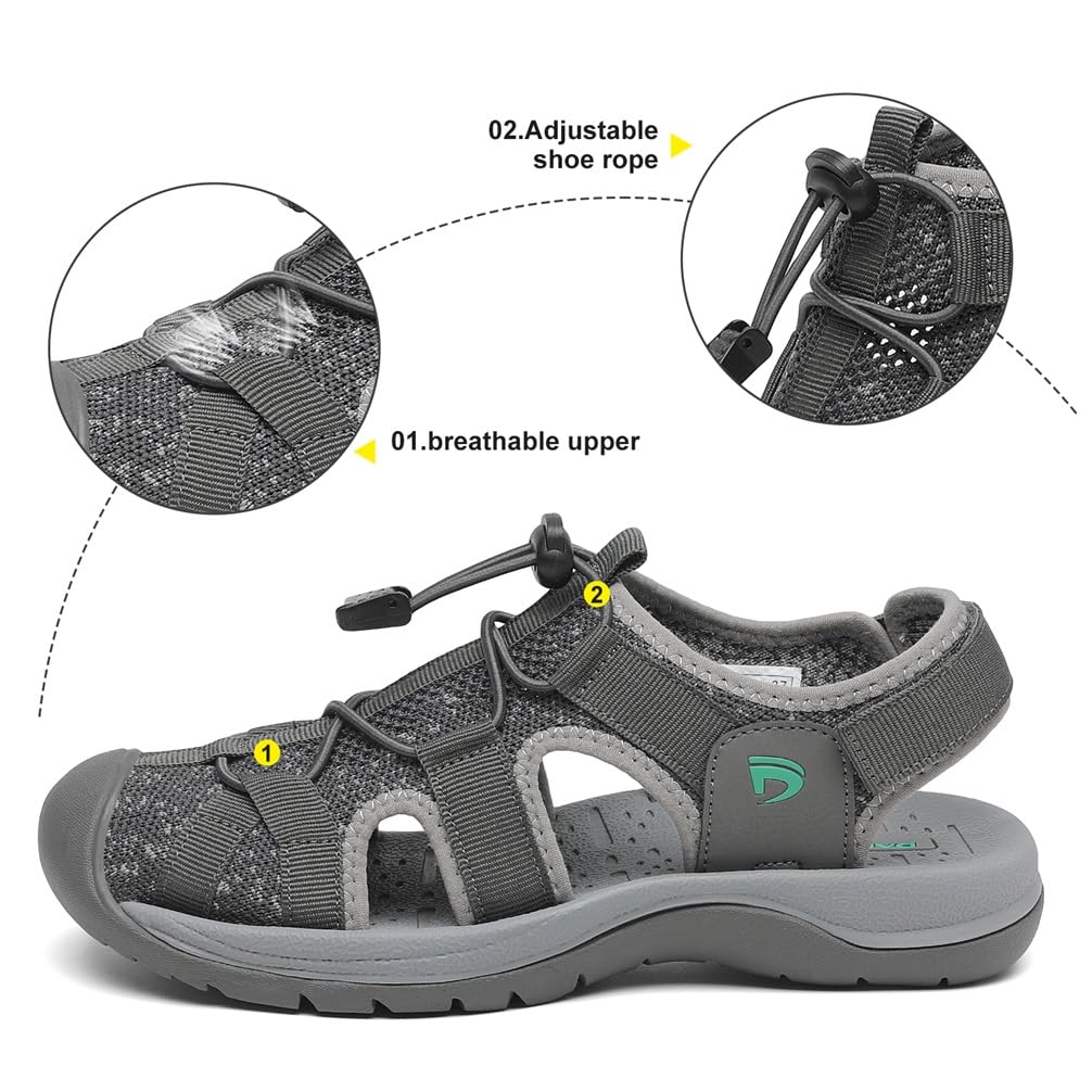 Dannto Sandalias Deportivas Mujer para Verano Exterior Senderismo Ligeras Antideslizantes Trekking Deportivas Casuales Sandalias de Playa